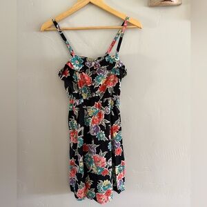 Atmosphere Black Midi Dress with Multicolor Floral Print